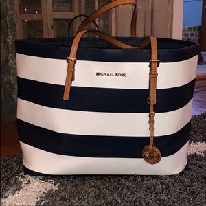 Michael Kors striped tote